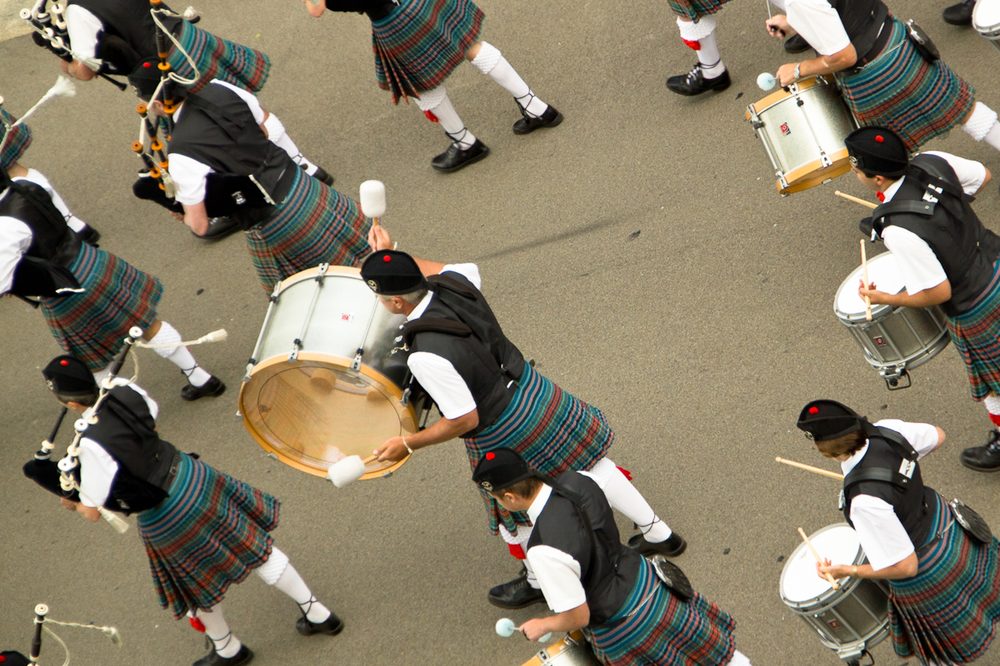 バグパイプ演奏（スコットランドのパイパーズバンド）