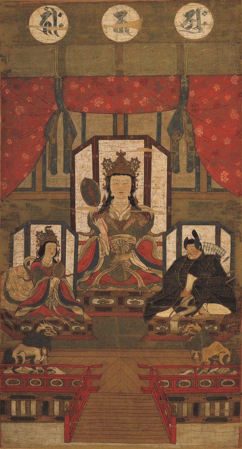 白山三社神像（菊理媛神を中央に）