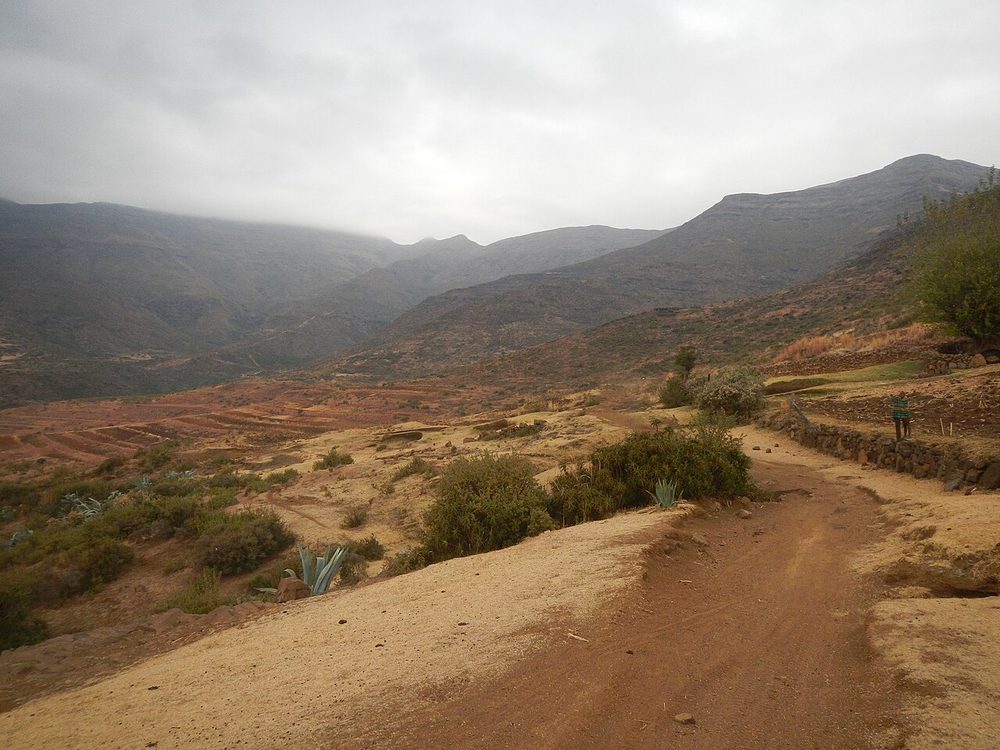 レソト王国の山岳地帯