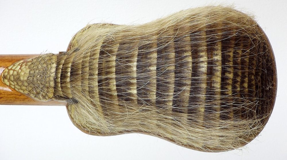 チャランゴのアルマジロ甲羅の胴（ボリビアの小型撥弦楽器）