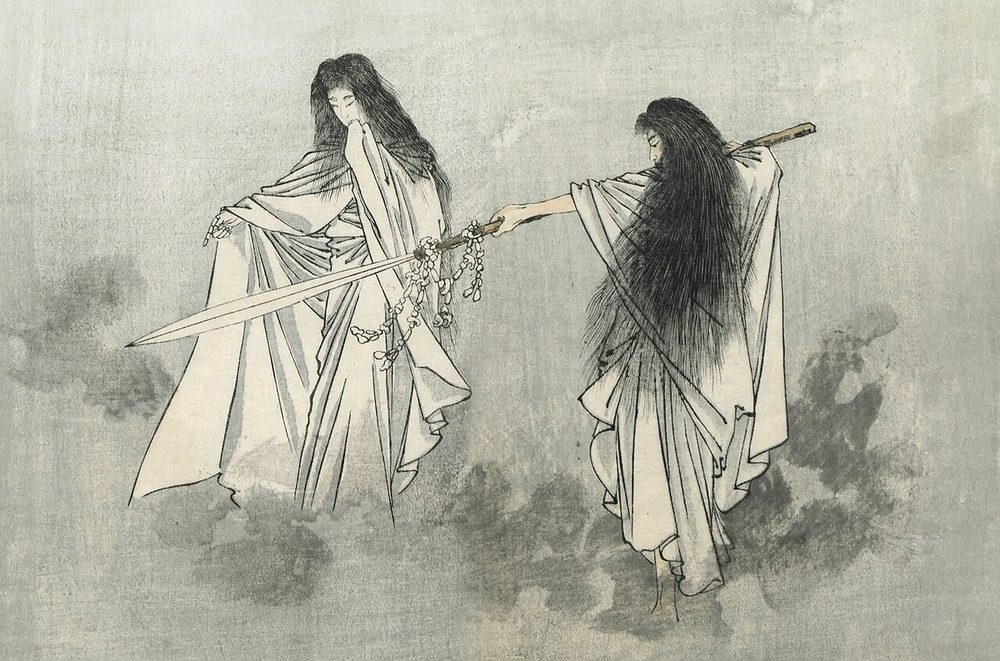 国生みのイザナギとイザナミ（小林永濯）