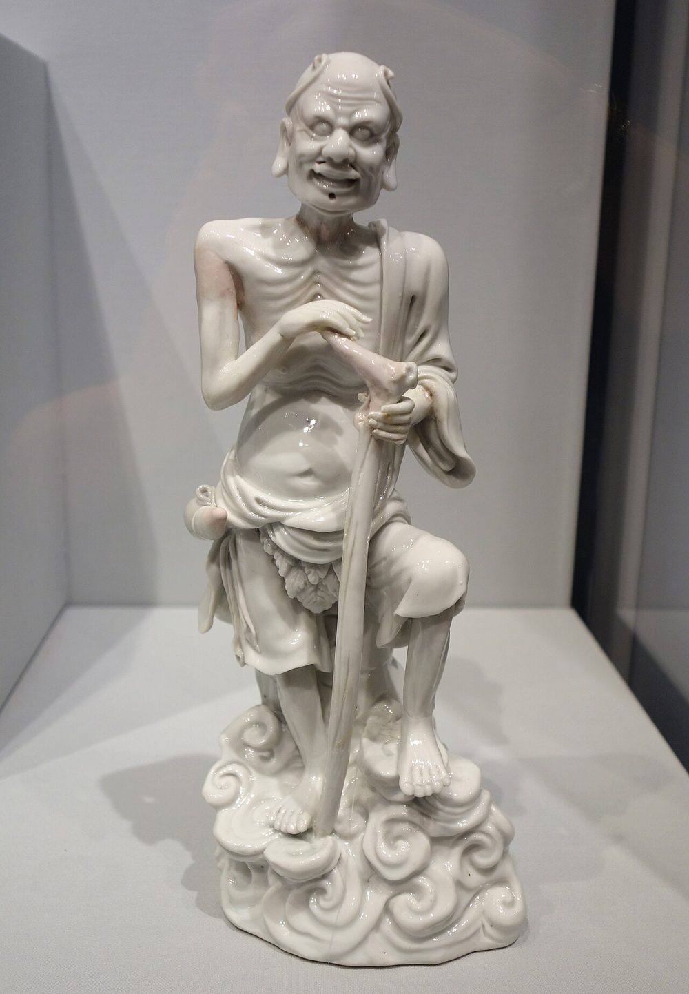 李鉄拐 清代白磁 徳化焼 鉄の杖