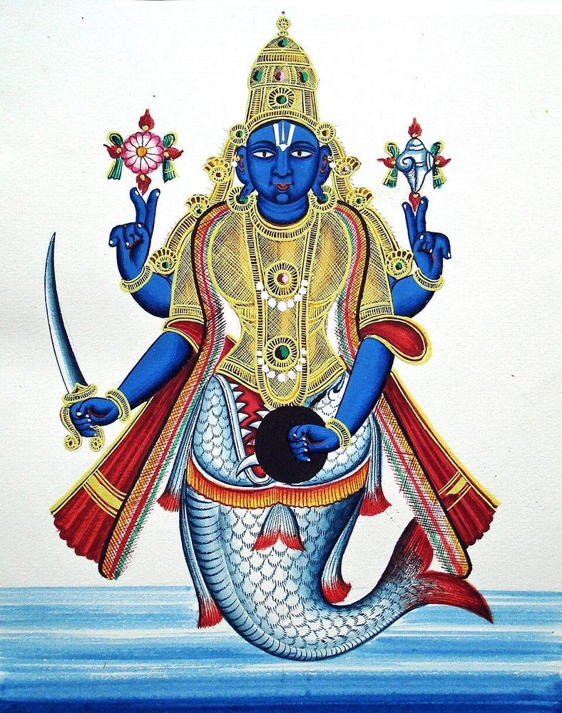 マツヤ——人間の上半身と魚の尾を持つ、ヴィシュヌ最初の化身