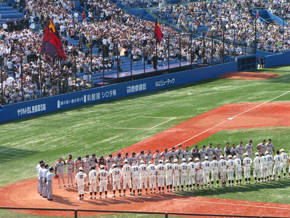 早慶戦 神宮球場 選手整列