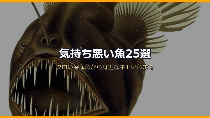 気持ち悪い魚25選サムネイル