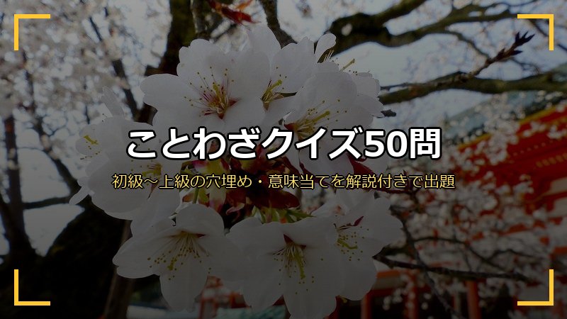 ことわざクイズ50問 サムネイル