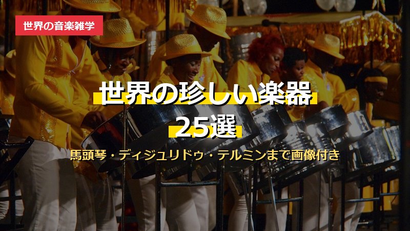 世界の珍しい楽器25選の記事サムネイル