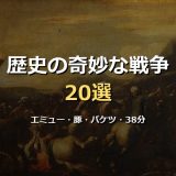 歴史上の奇妙な戦争20選！エミュー戦争・豚戦争・バケツの戦争から38分で終わった最短戦争まで画像付きで徹底解説