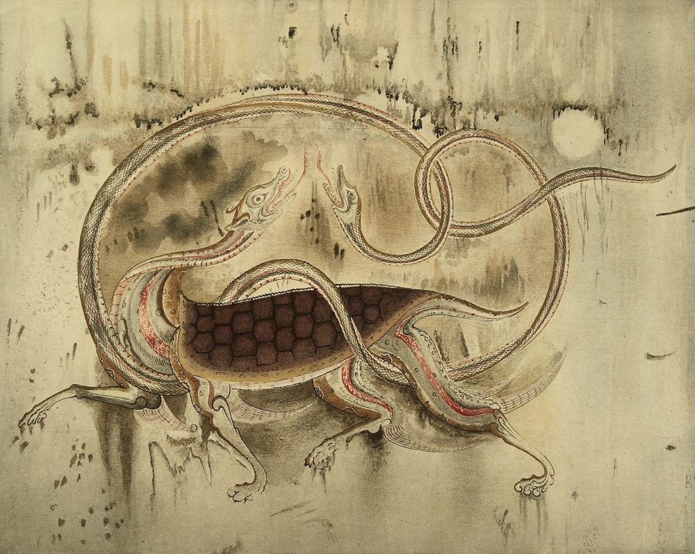 北を守る四神・玄武(亀に蛇が絡む高句麗古墳壁画)