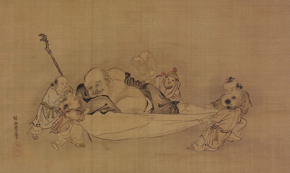 布袋(契此)を描いた水墨画