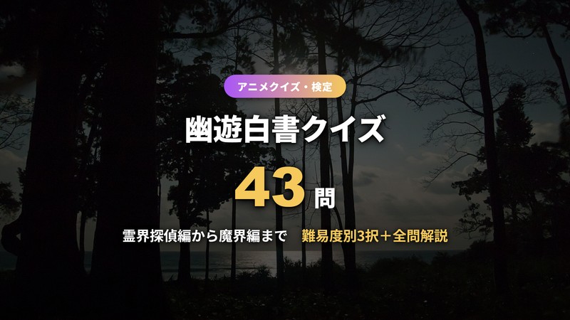 幽遊白書クイズ43問のアイキャッチ画像